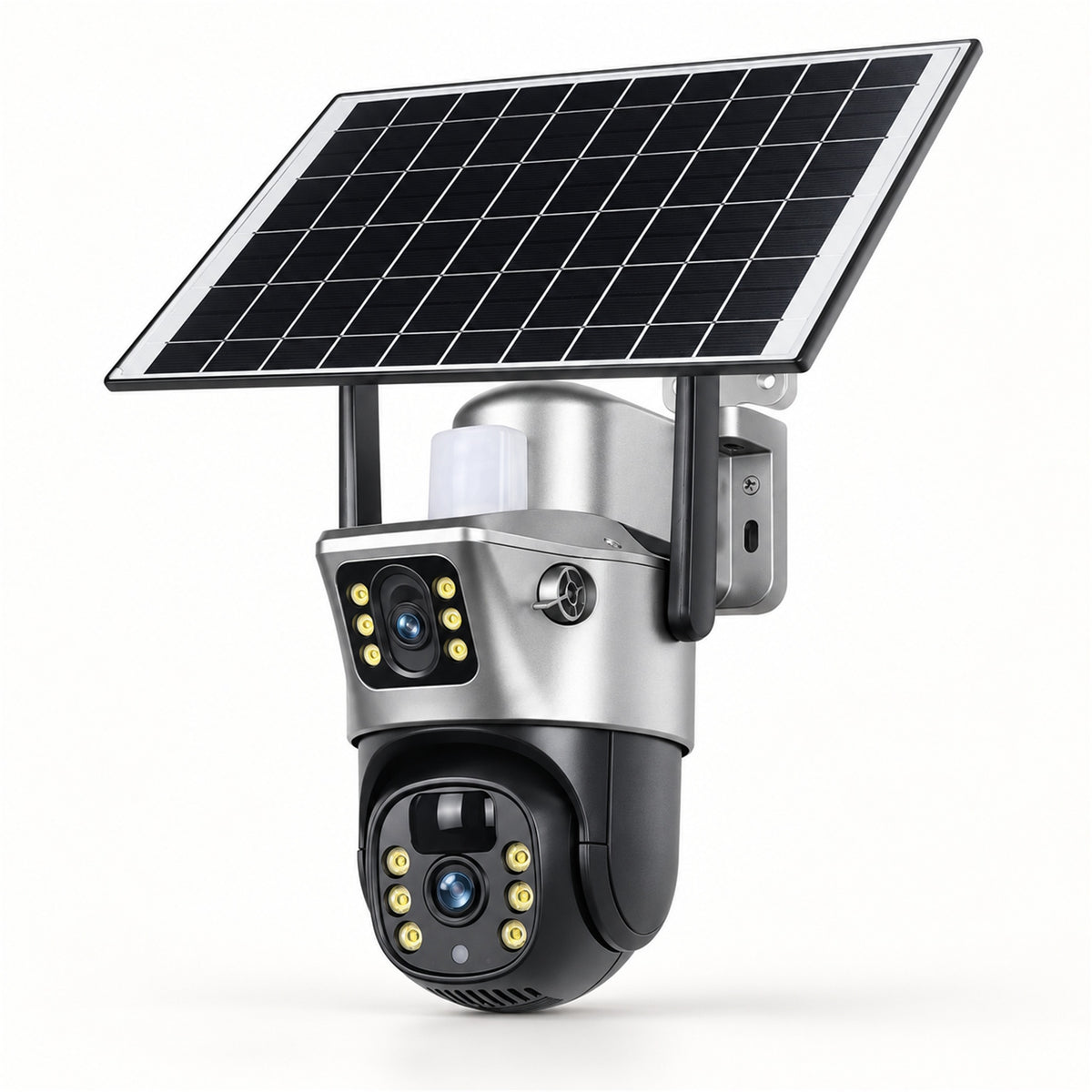 Cámara de Seguridad Solar PTZ WiFi con Doble Lente